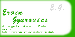 ervin gyurovics business card